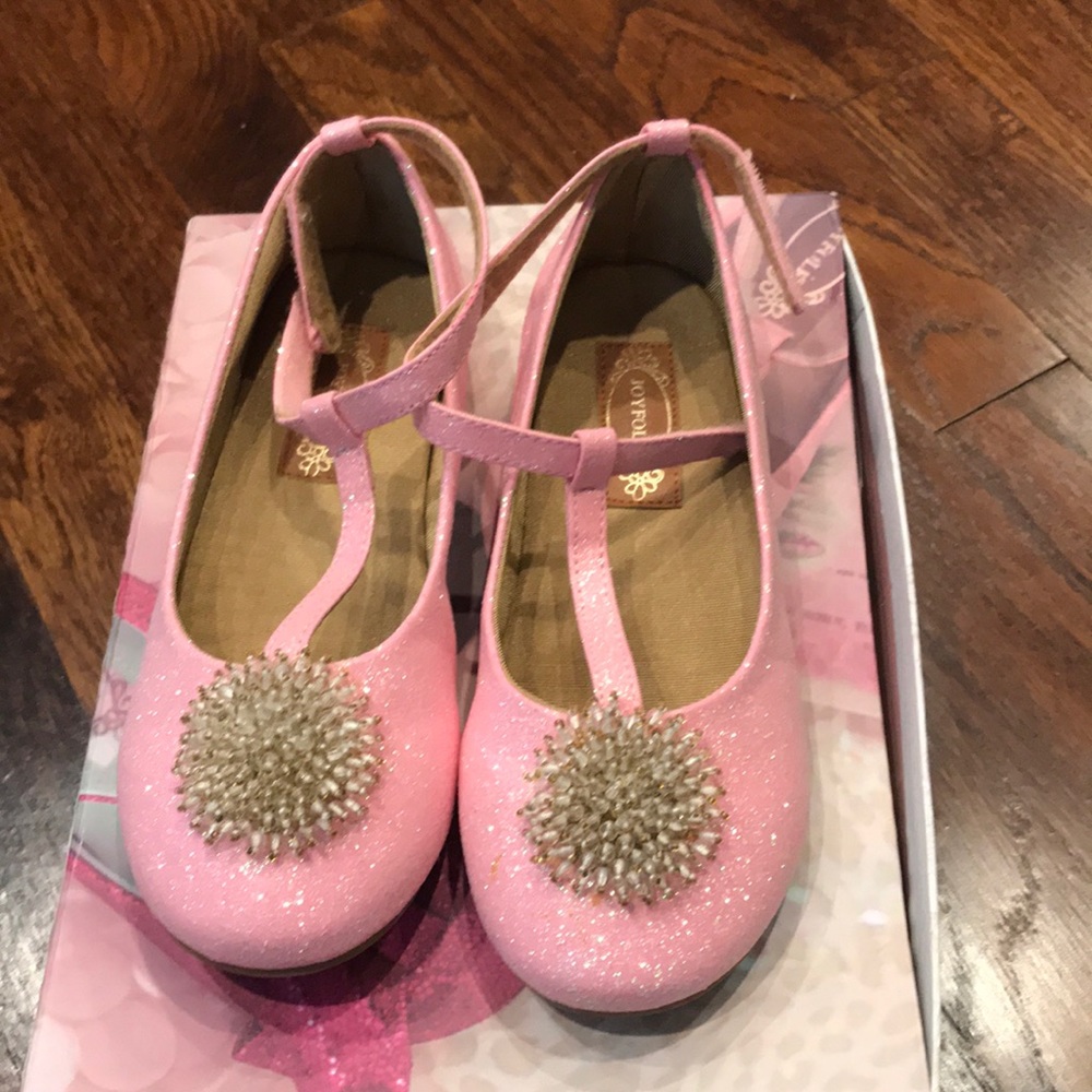 Joyfolie pink glitter shoes